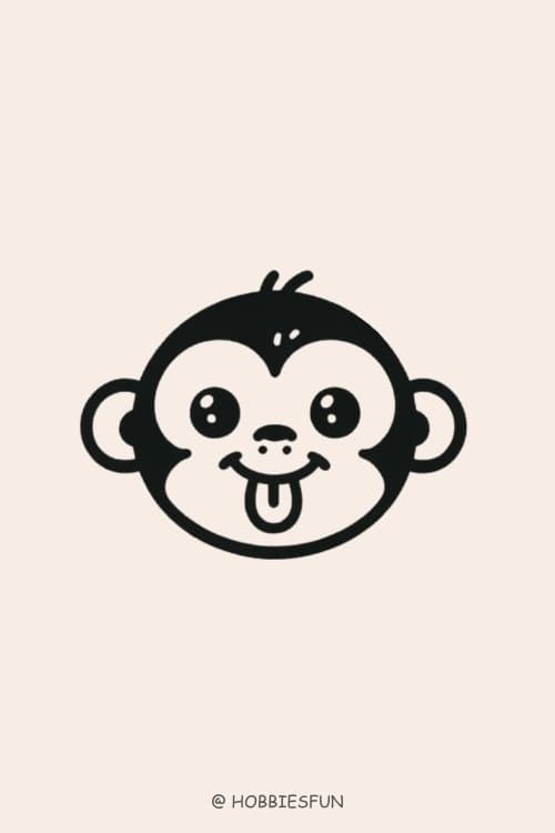 Funny Monkey Drawing, Monkey Making Funny Face