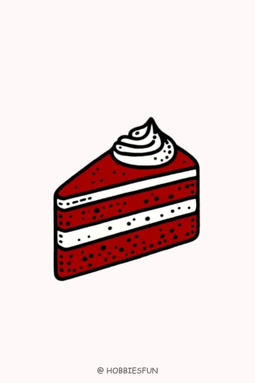 Drawing Of Cake, Red Velvet Cake