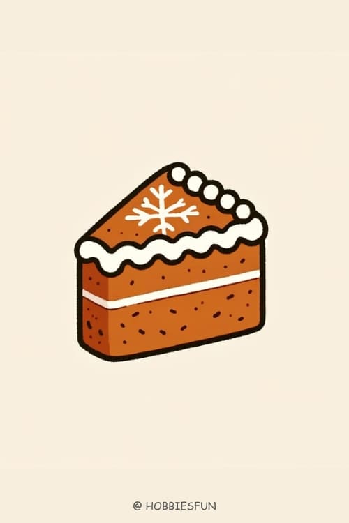 Easy Cake Drawing, Gingerbread Cake