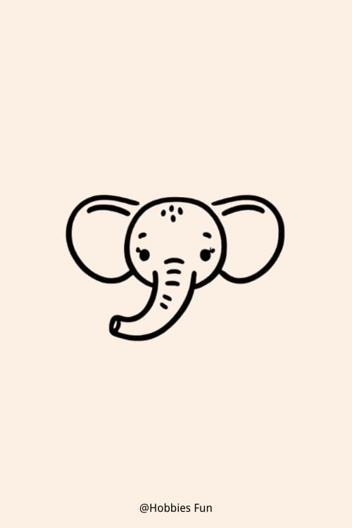 Elephant Head Drawing Easy