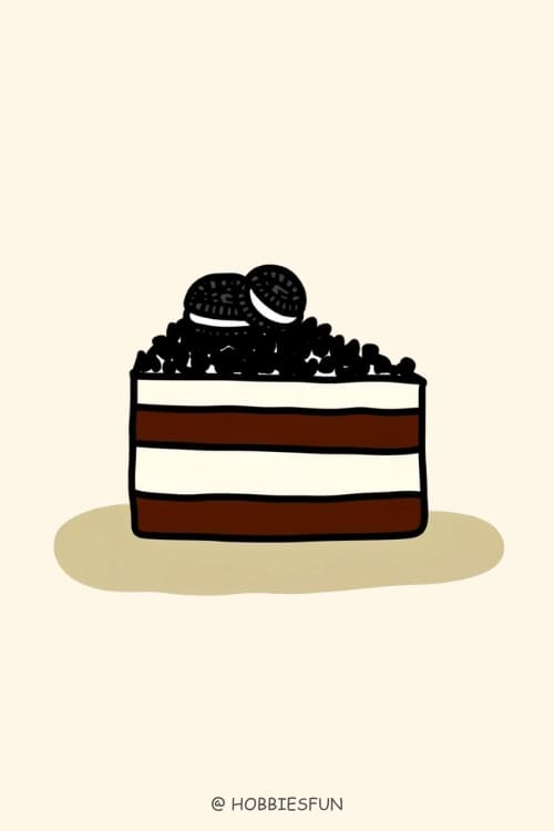 Easy Cake Drawing, Oreo Cake